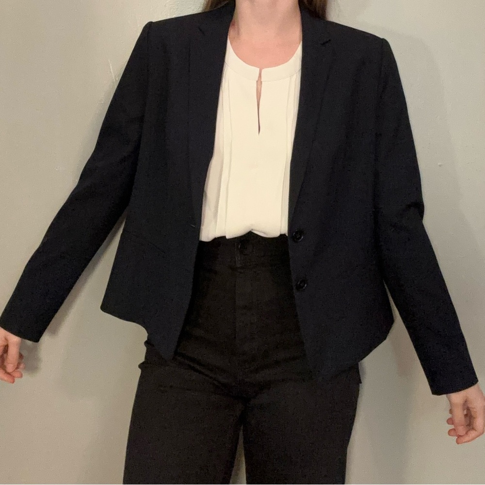 Ann Taylor Navy Petit Blazer